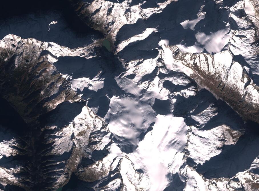 Aerial view of Rhone Glacier