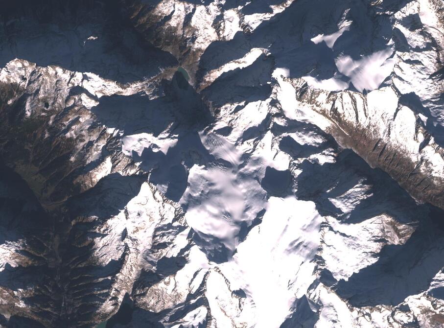 Aerial view of Rhone Glacier