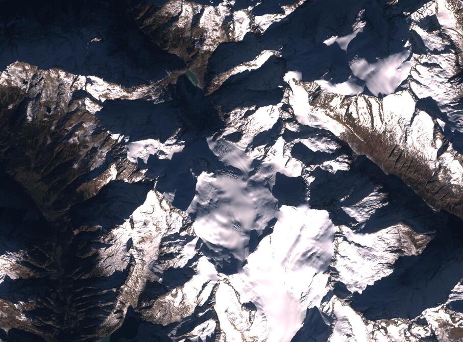 Aerial view of Rhone Glacier