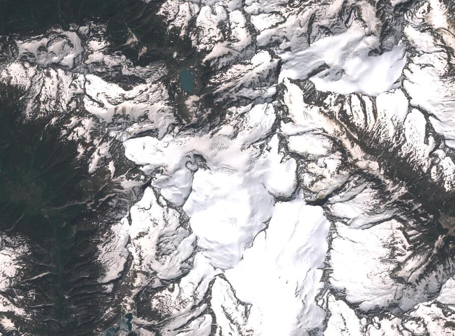 Aerial view of Rhone Glacier