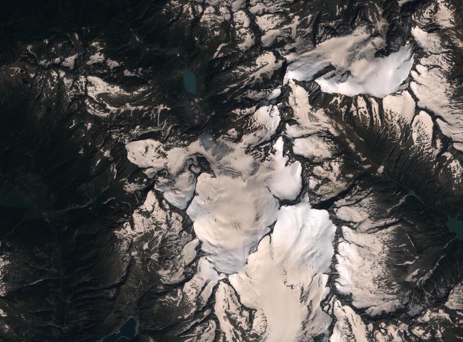 Aerial view of Rhone Glacier