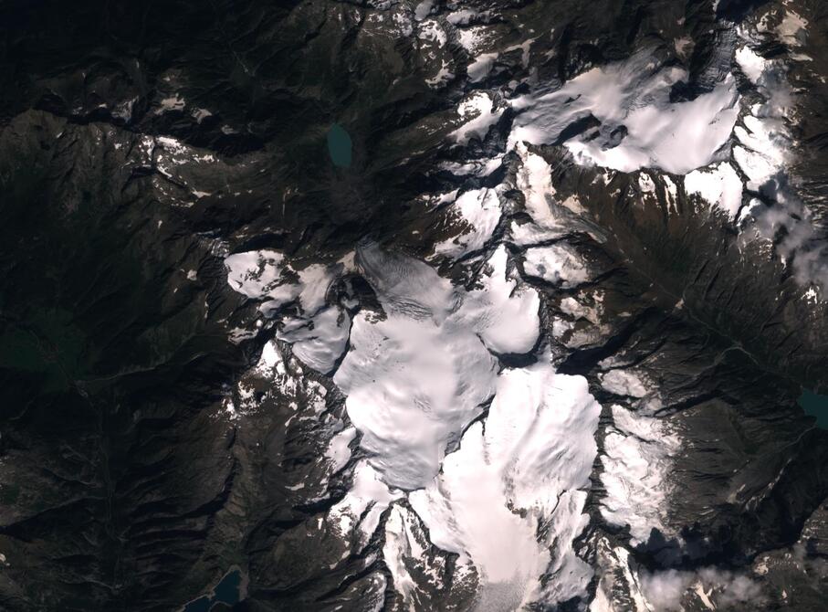 Aerial view of Rhone Glacier