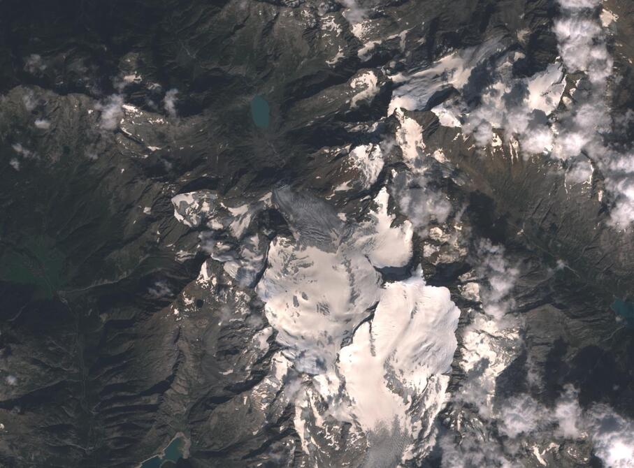 Aerial view of Rhone Glacier