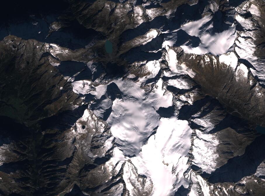 Aerial view of Rhone Glacier