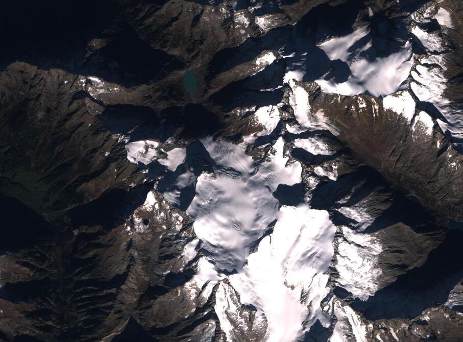 Aerial view of Rhone Glacier