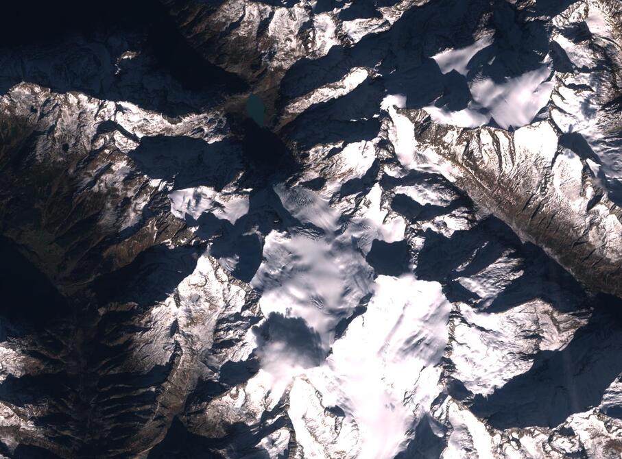 Aerial view of Rhone Glacier