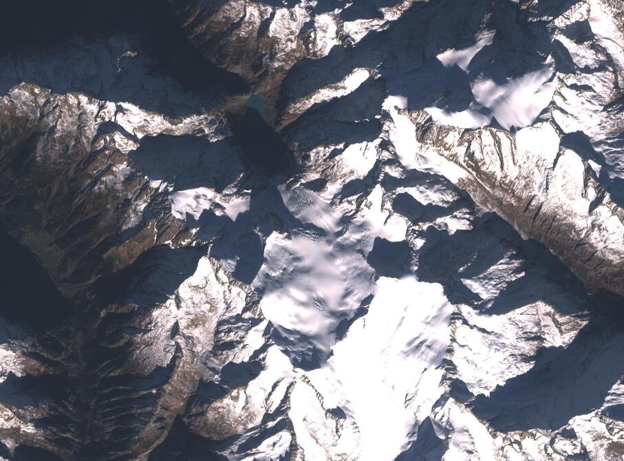 Aerial view of Rhone Glacier