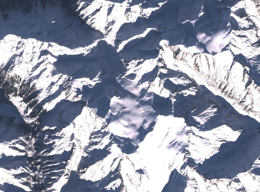 Aerial view of Rhone Glacier