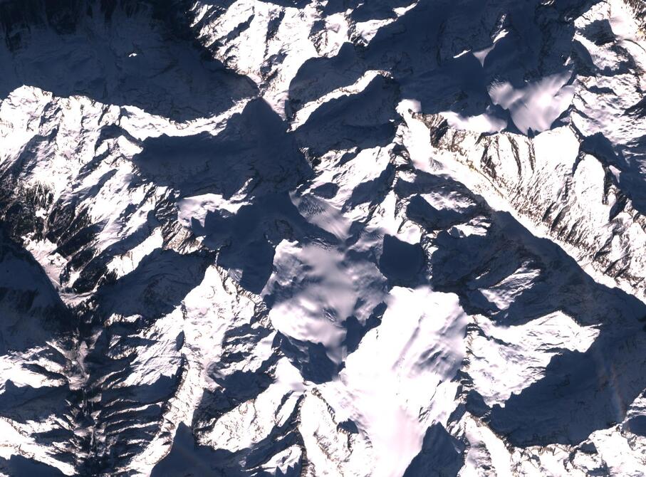 Aerial view of Rhone Glacier