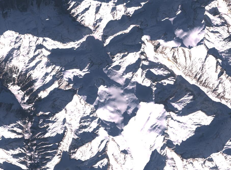 Aerial view of Rhone Glacier