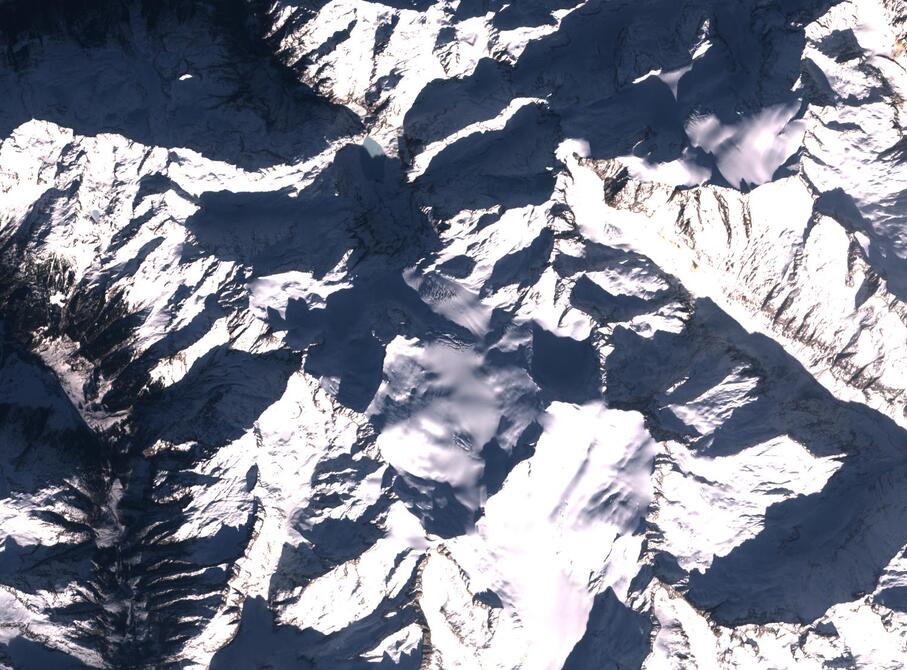 Aerial view of Rhone Glacier