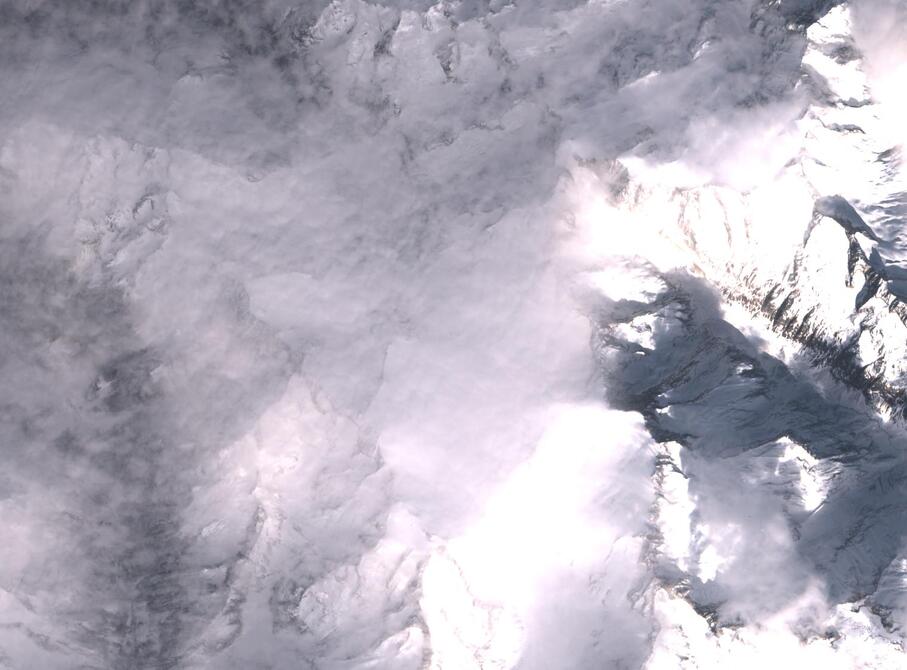 Aerial view of Rhone Glacier