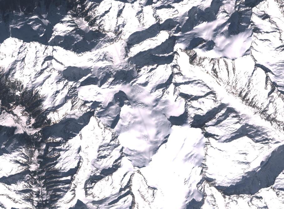 Aerial view of Rhone Glacier