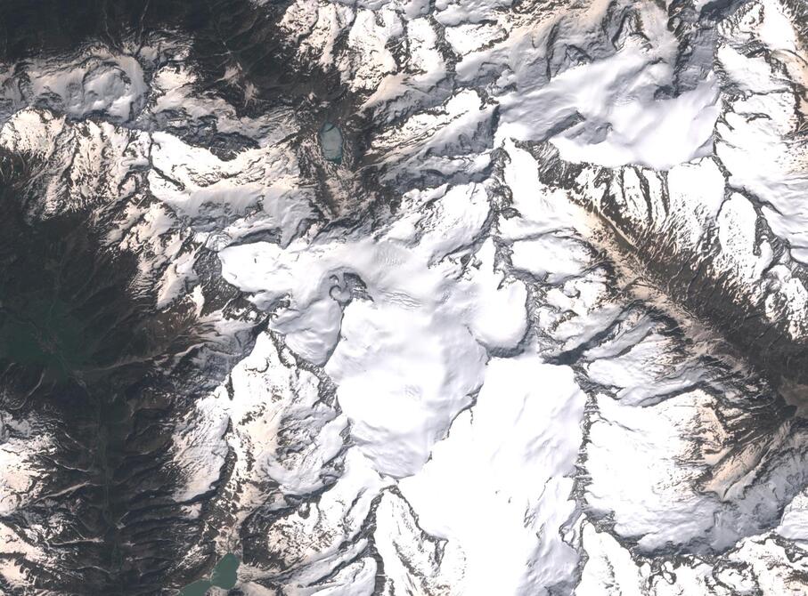 Aerial view of Rhone Glacier