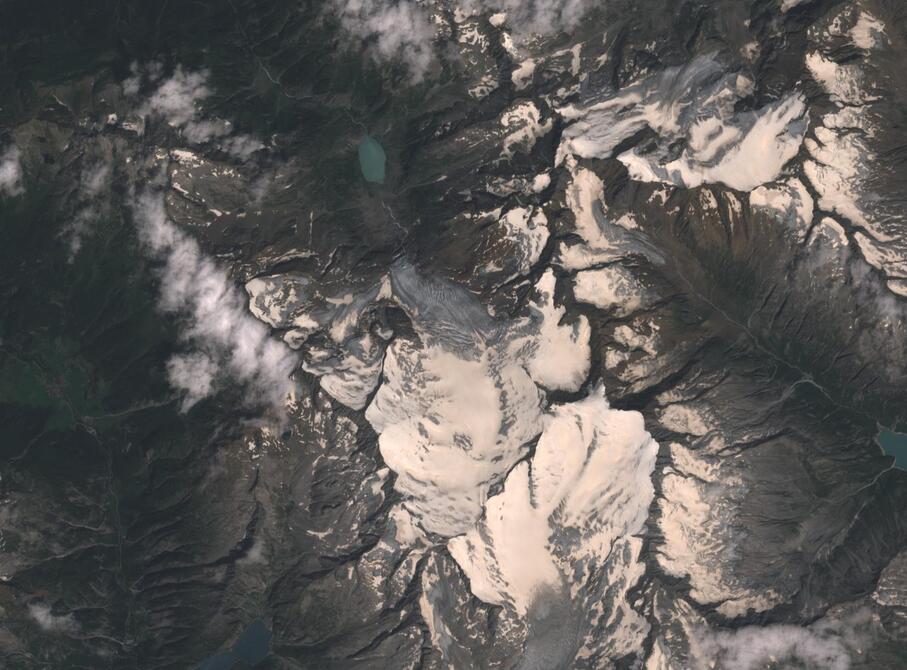 Aerial view of Rhone Glacier