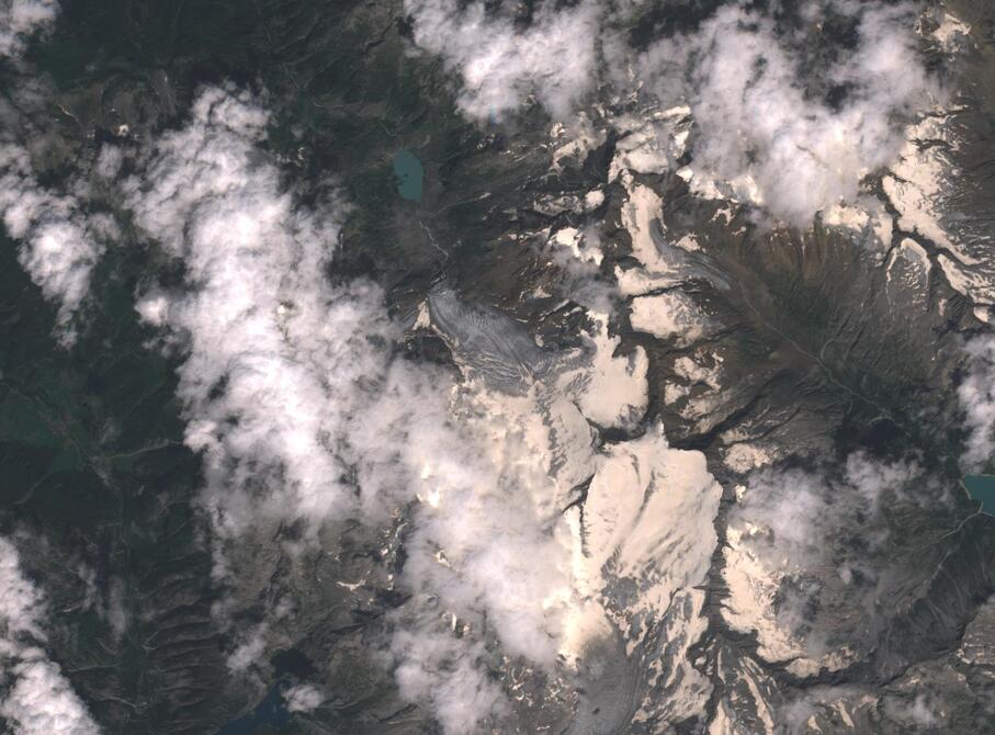 Aerial view of Rhone Glacier