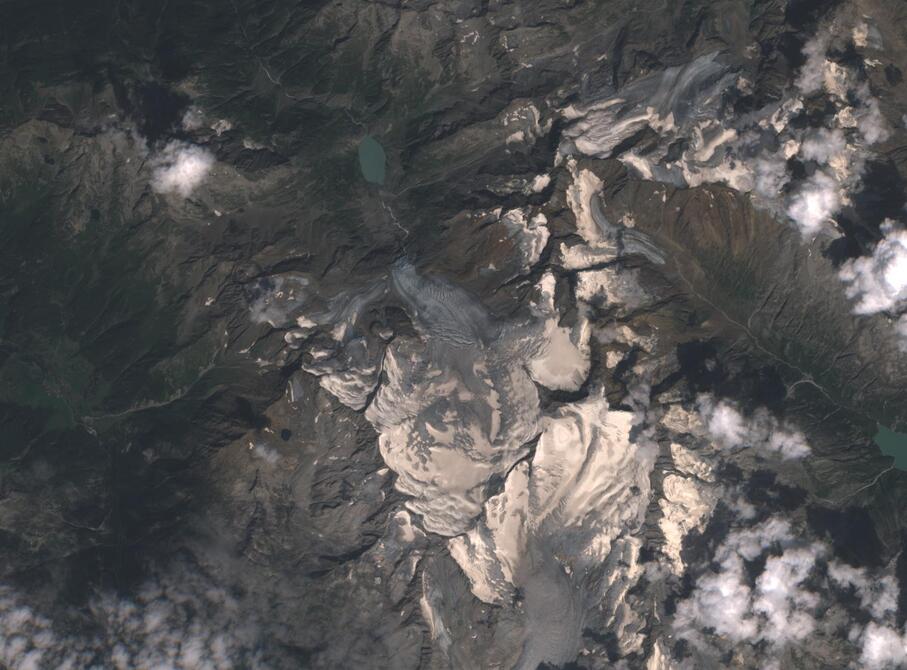 Aerial view of Rhone Glacier