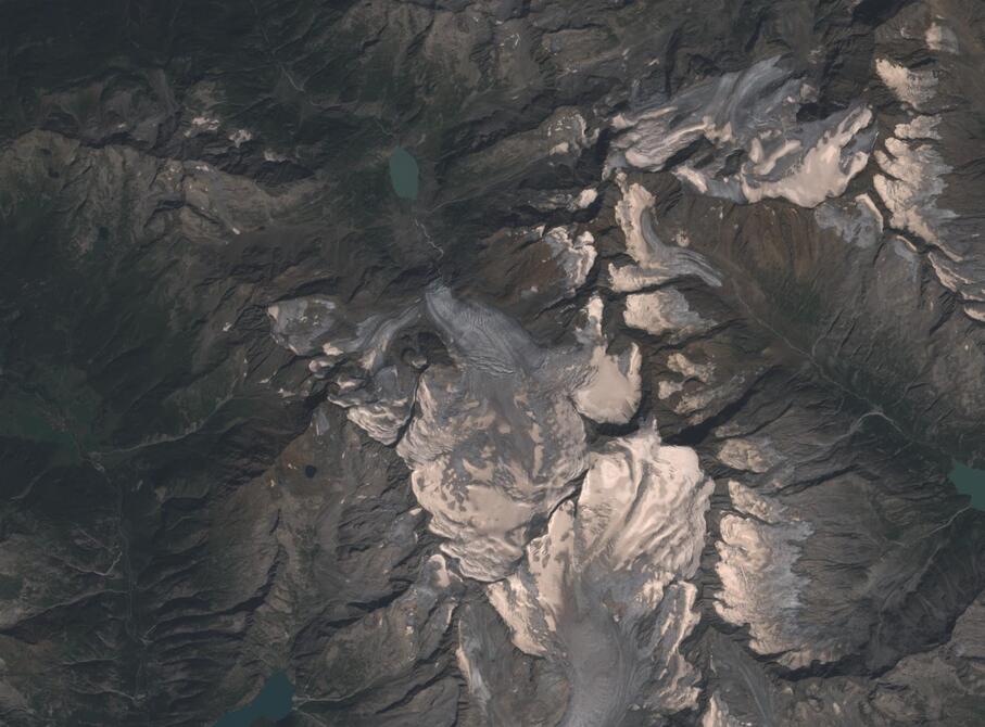 Aerial view of Rhone Glacier