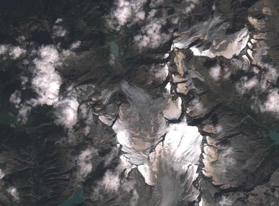 Aerial view of Rhone Glacier