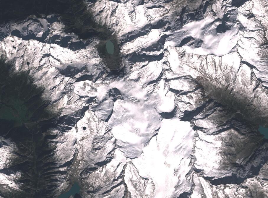 Aerial view of Rhone Glacier