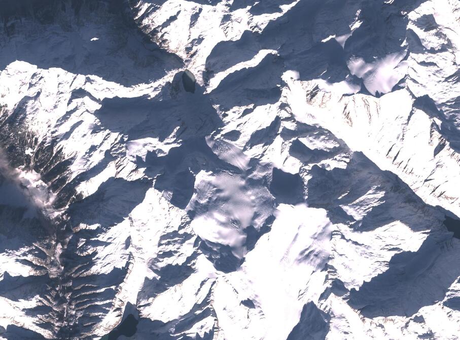 Aerial view of Rhone Glacier