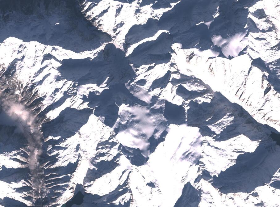 Aerial view of Rhone Glacier