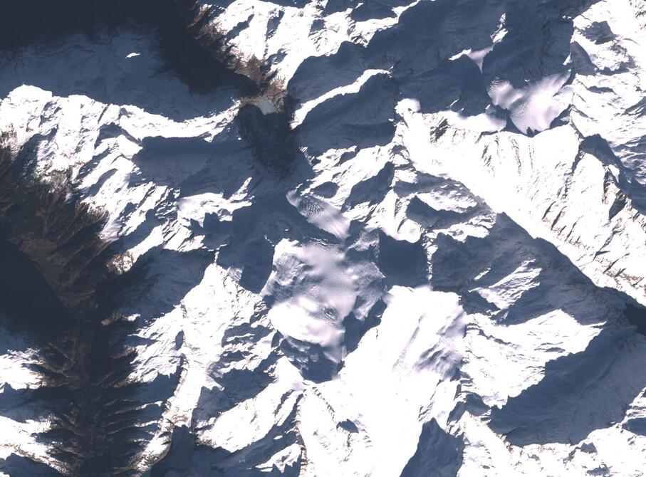 Aerial view of Rhone Glacier