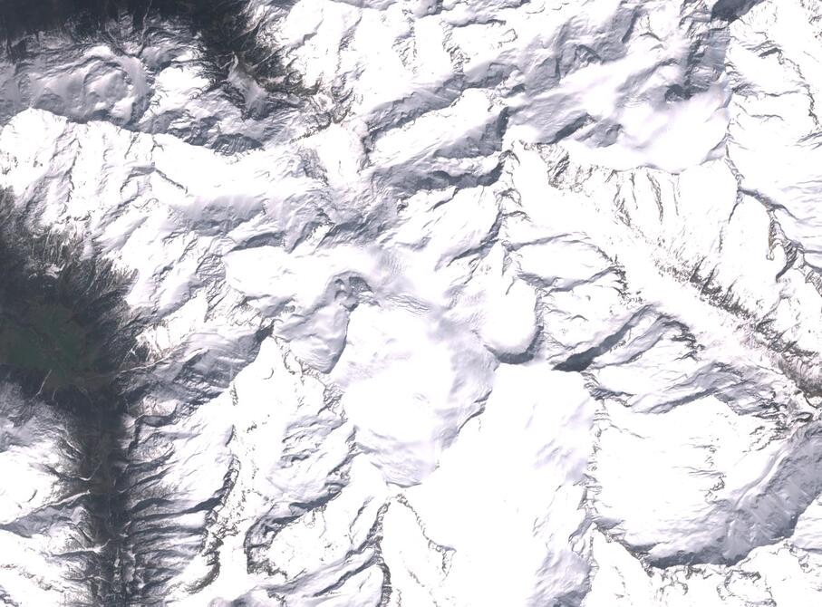 Aerial view of Rhone Glacier