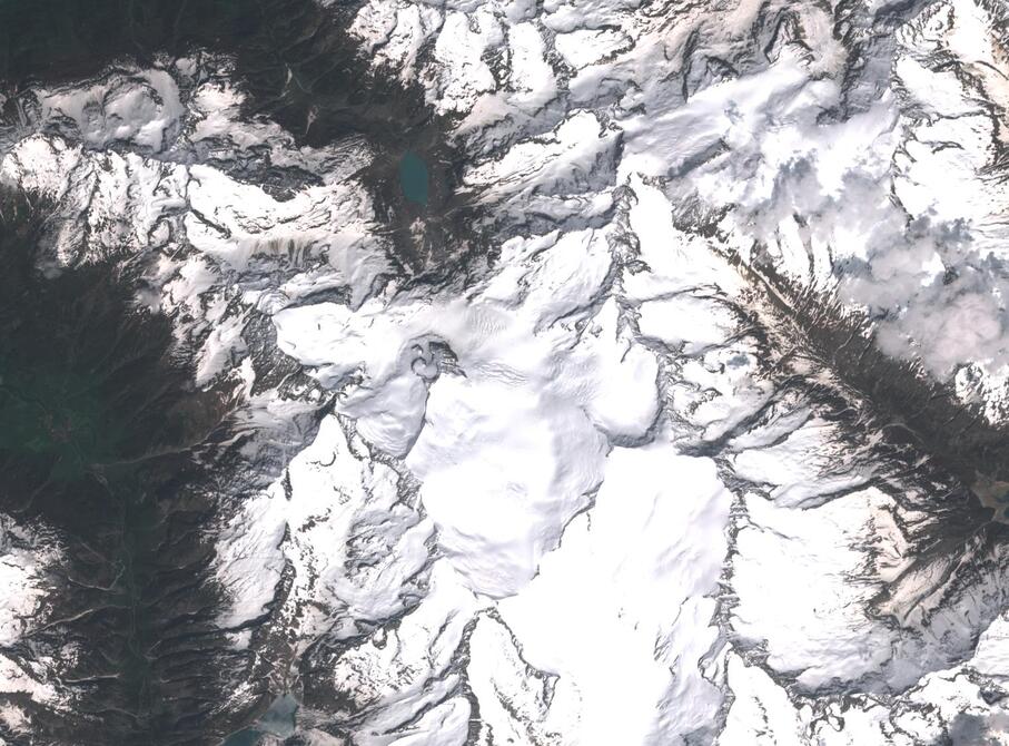 Aerial view of Rhone Glacier