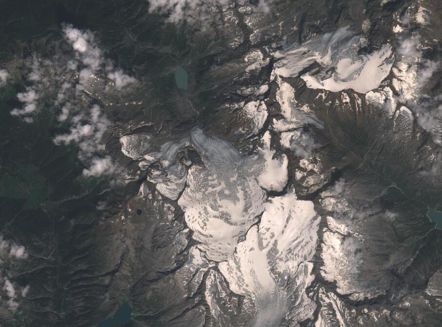 Aerial view of Rhone Glacier