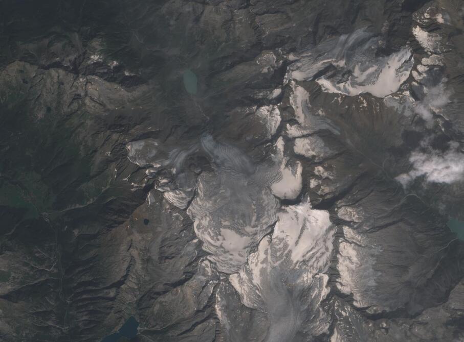 Aerial view of Rhone Glacier