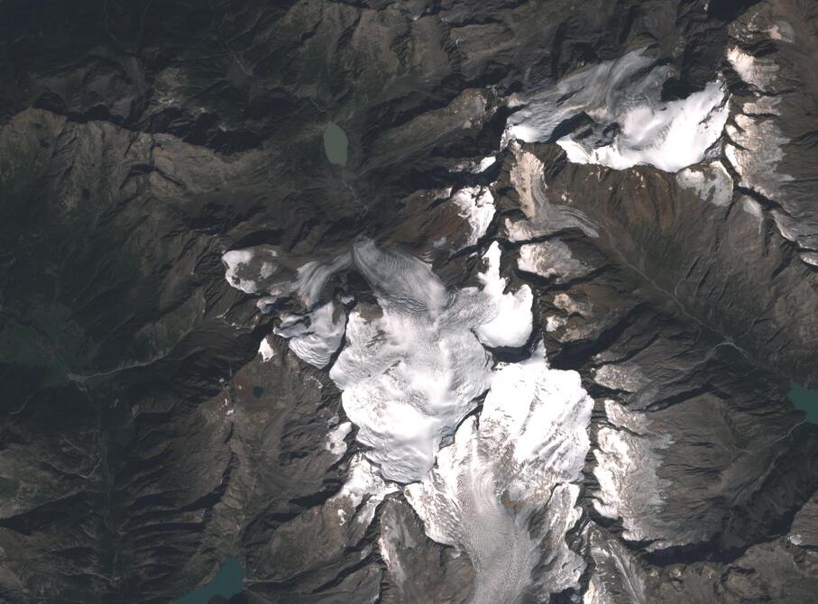 Aerial view of Rhone Glacier