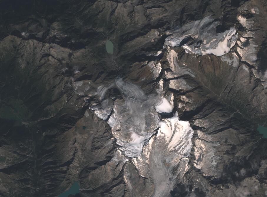 Aerial view of Rhone Glacier