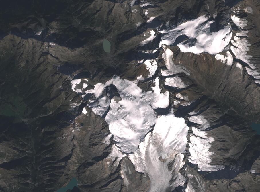 Aerial view of Rhone Glacier