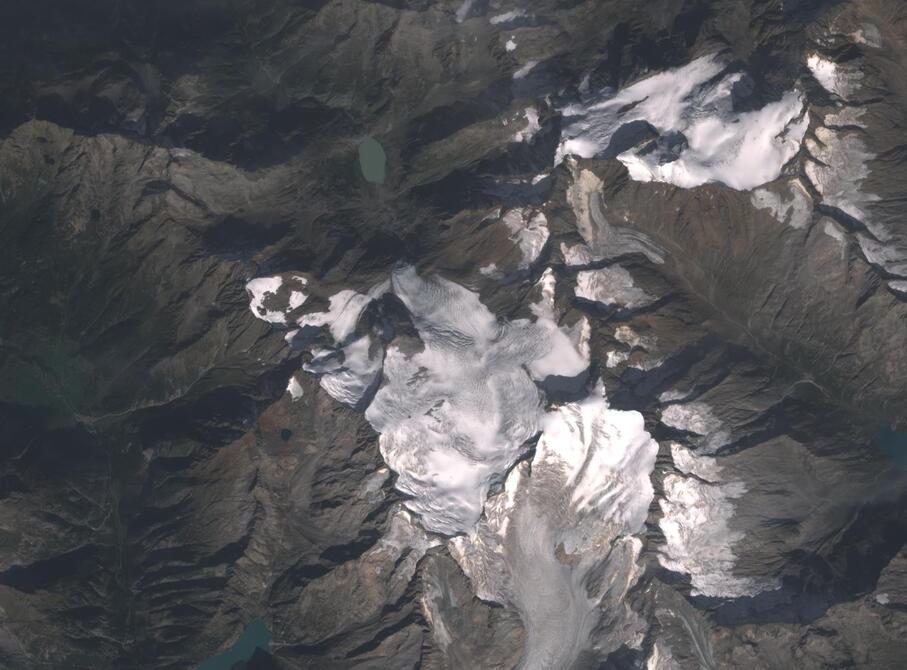 Aerial view of Rhone Glacier