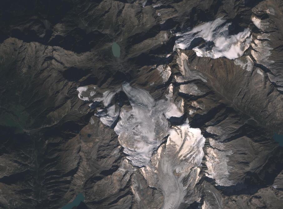 Aerial view of Rhone Glacier