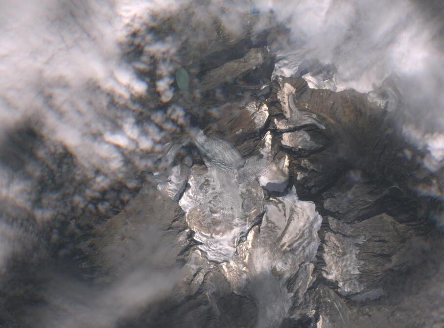 Aerial view of Rhone Glacier