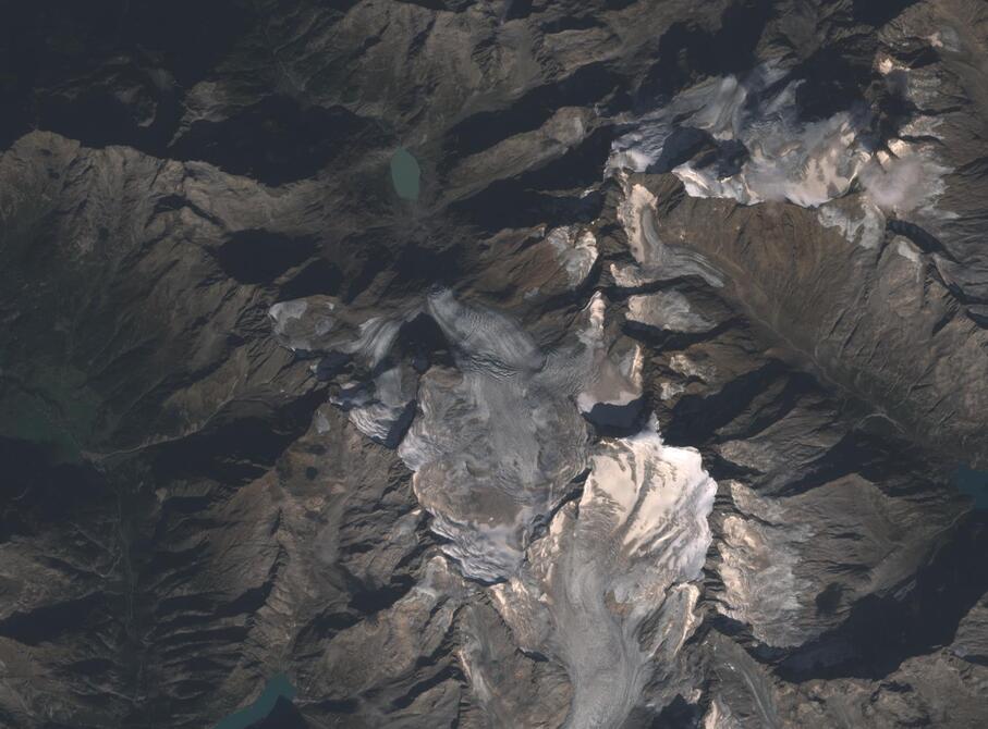 Aerial view of Rhone Glacier