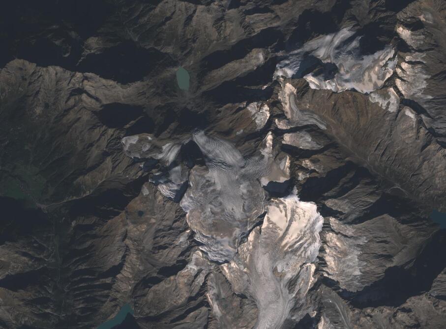 Aerial view of Rhone Glacier