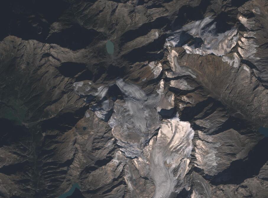 Aerial view of Rhone Glacier