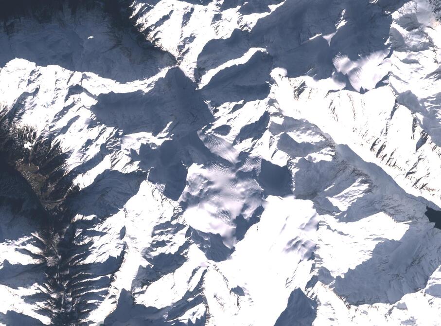 Aerial view of Rhone Glacier