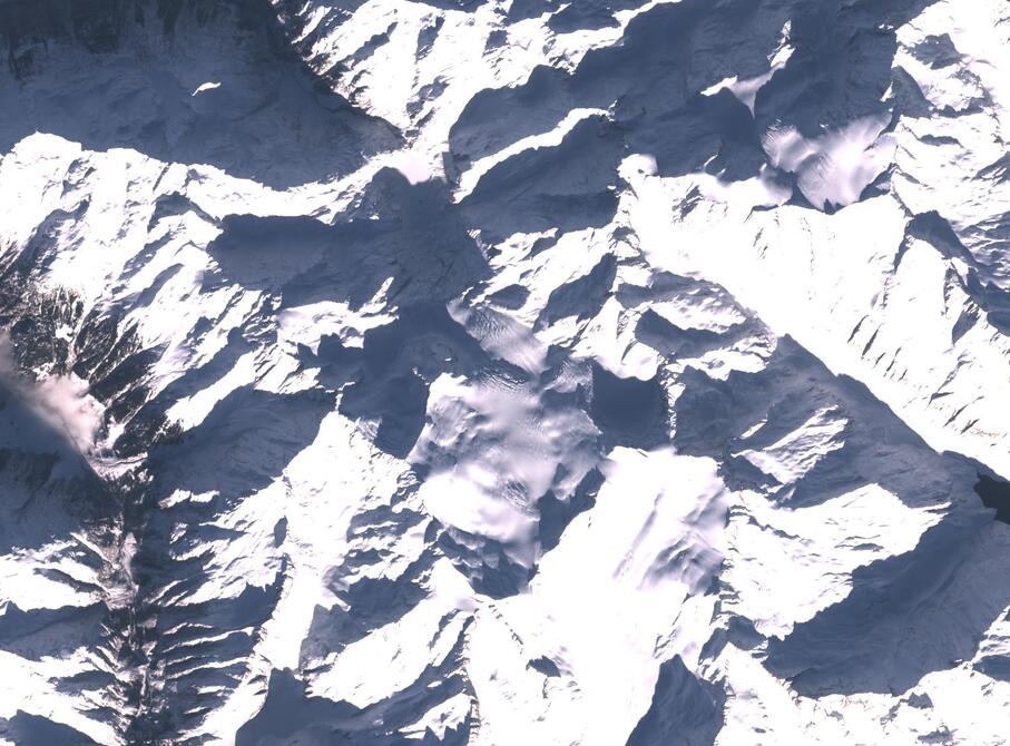 Aerial view of Rhone Glacier