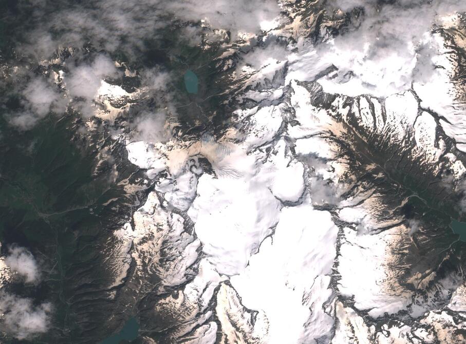 Aerial view of Rhone Glacier