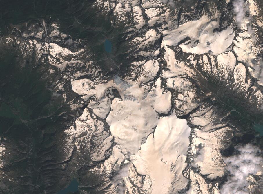 Aerial view of Rhone Glacier