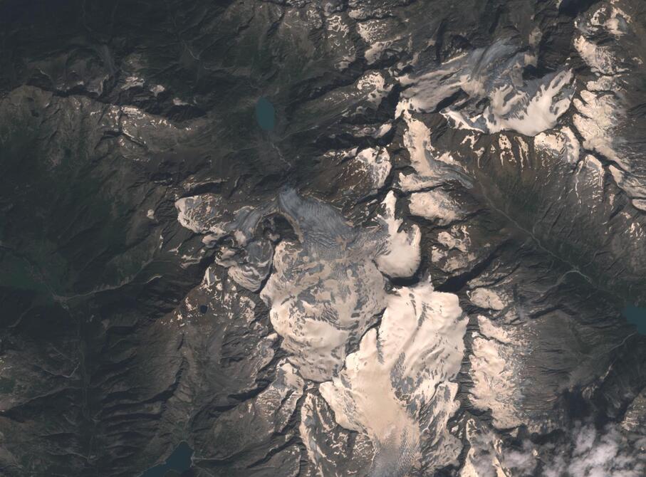 Aerial view of Rhone Glacier