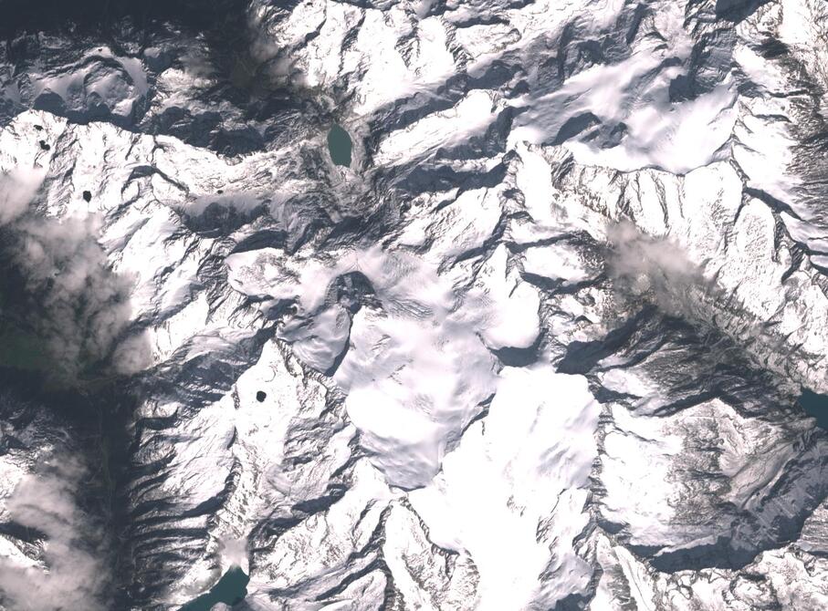 Aerial view of Rhone Glacier