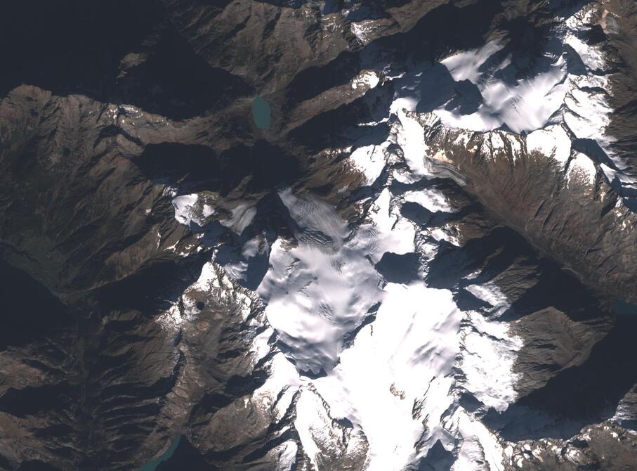 Aerial view of Rhone Glacier