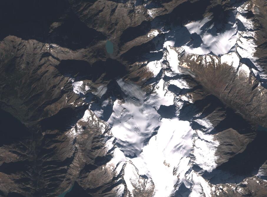 Aerial view of Rhone Glacier