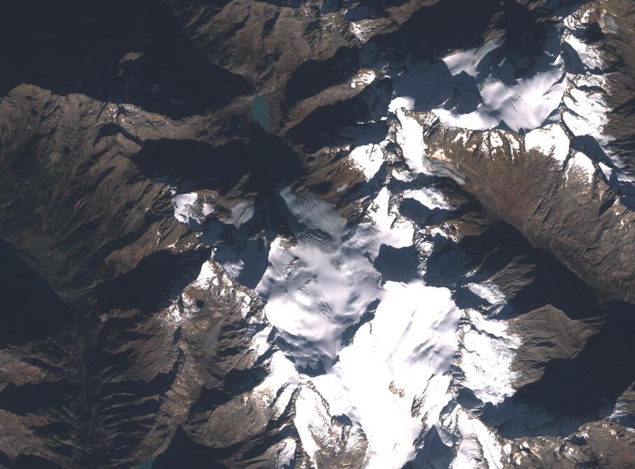 Aerial view of Rhone Glacier