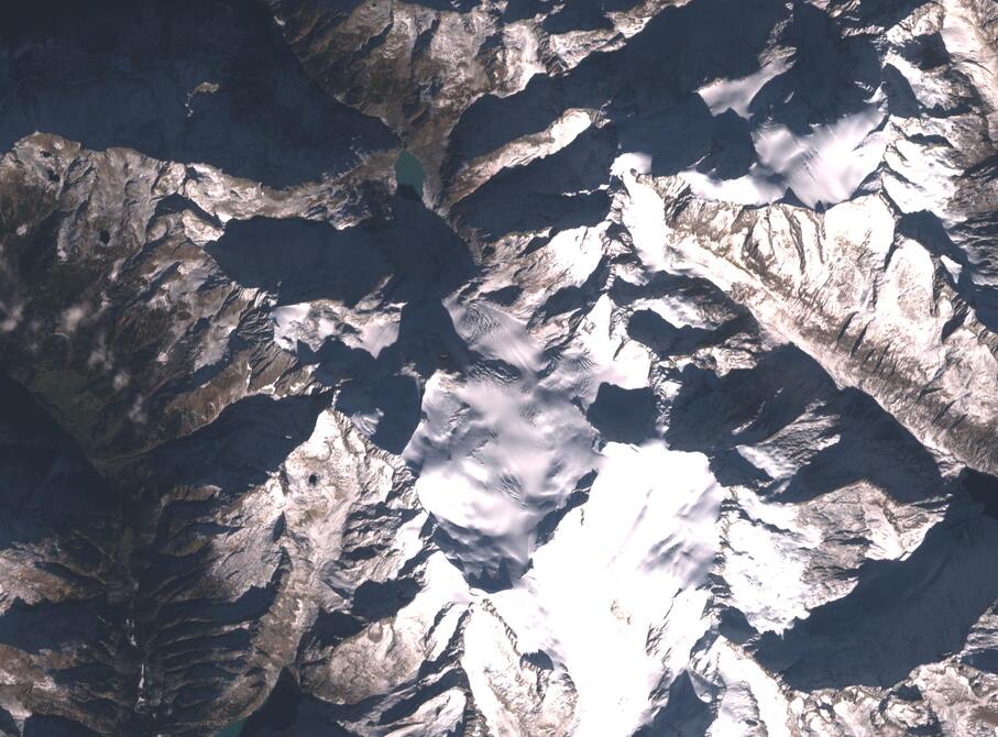 Aerial view of Rhone Glacier